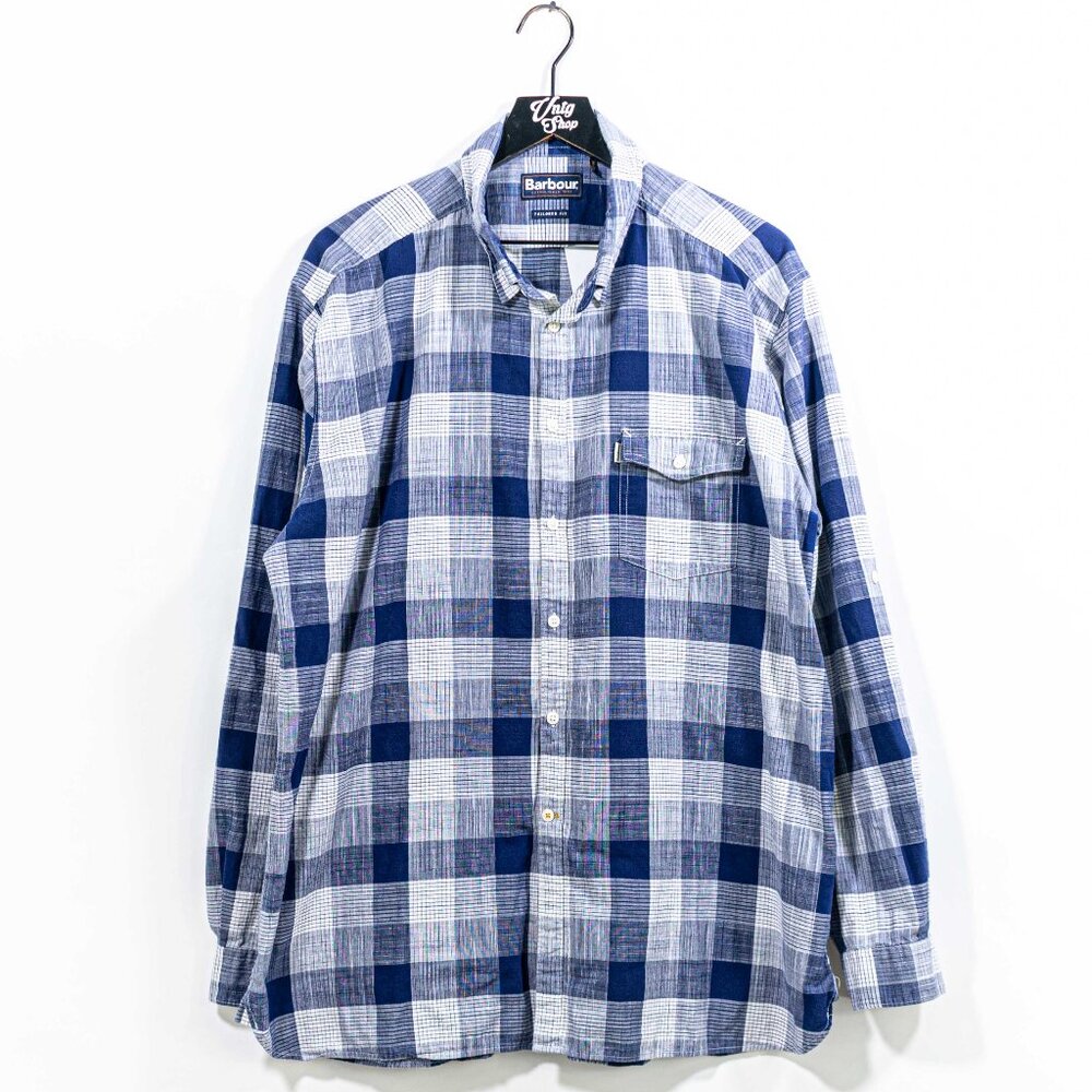 Barbour Tailored Fit Plaid Button Shirt XL Preppy Designer